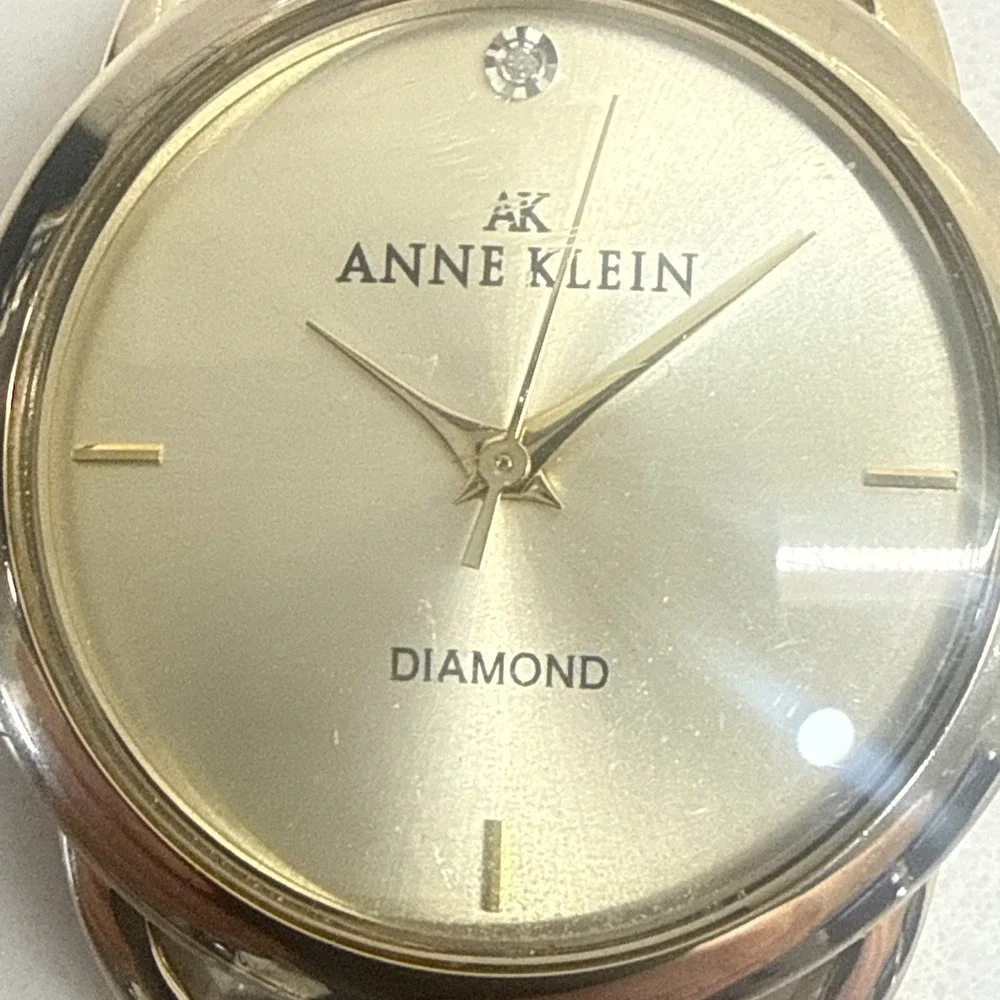 Anne Klein Ladies Watch Multi Strand Band Bracelet Diamond Gold Tone New Battery